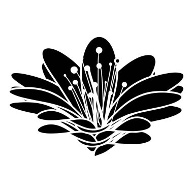 Çiçek simgesi, basit siyah stil