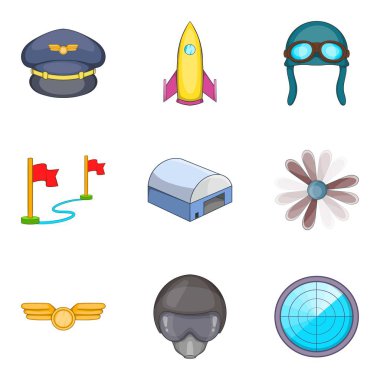 Kaçırma Icons set, karikatür tarzı