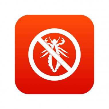 Hiç işe yaramaz işareti simgesi dijital kırmızı