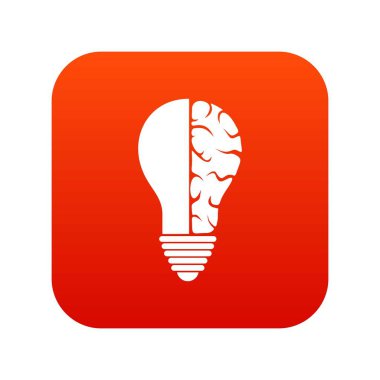 Beyin lamba simgesi dijital kırmızı