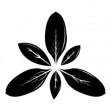 Yaprak simgesi, basit siyah stil