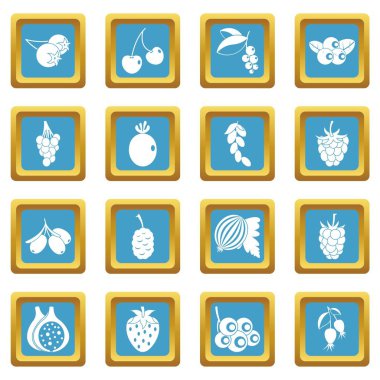 Çilek simgeler gök mavisi