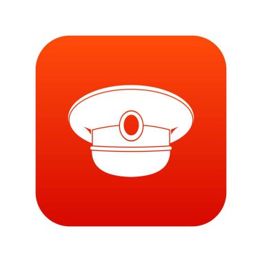 Beyaz Deniz şapka simgesi dijital kırmızı