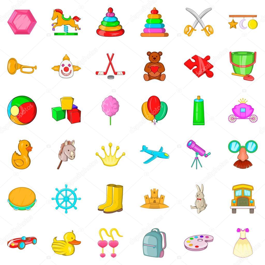 Pyramid icons set. Cartoon style of 36 pyramid vector icons for web isolated on white background