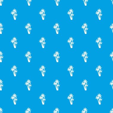 Kesintisiz mavi üç tropikal palmiye ağaçları desen