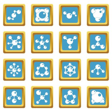 Molekül simgeler gök mavisi