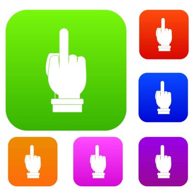 Orta parmak el işareti ayarla renk koleksiyonu