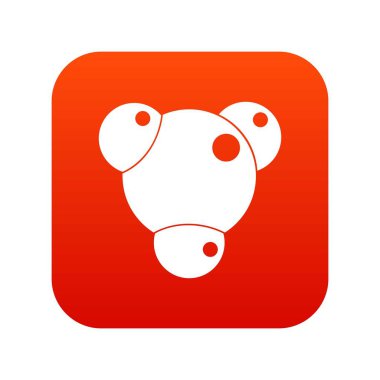 Kimyasal ve fiziksel molekülleri simgesi dijital kırmızı