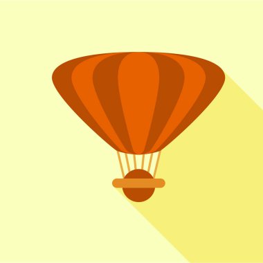 Kahverengi sıcak hava balonu simgesini, düz stil