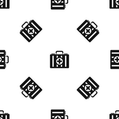 İlk yardım kiti desen sorunsuz siyah