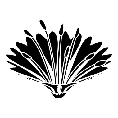 Sevimli çiçek simgesi, basit siyah stil