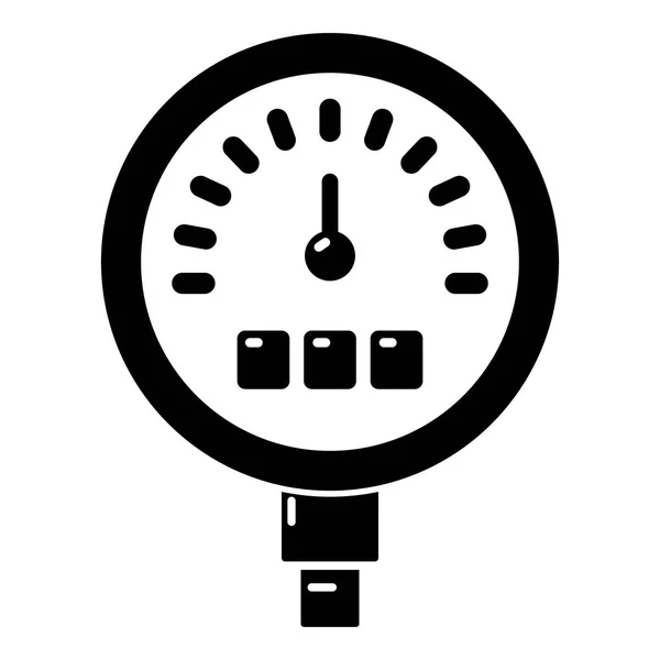 Icône du compteur de pression, style noir simple — Image vectorielle