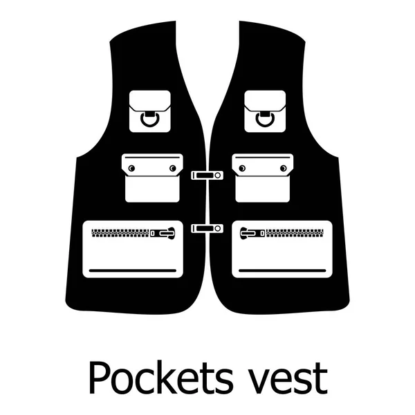 Taschen Weste Symbol, einfachen schwarzen Stil — Stockvektor