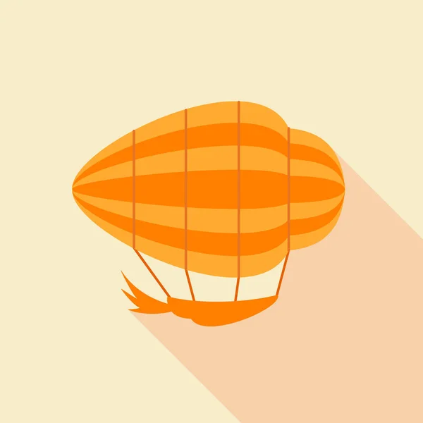 オレンジ色の飛行船アイコン、フラット スタイル — ストックベクタ