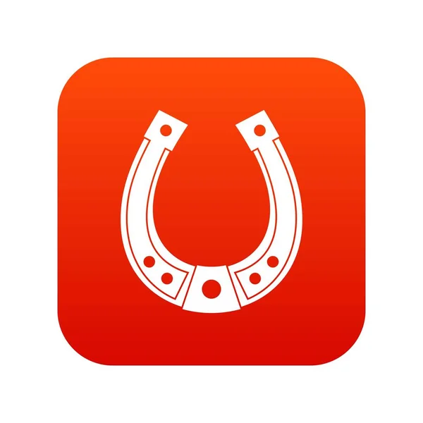 Ferro di cavallo icona digitale rosso — Vettoriale Stock