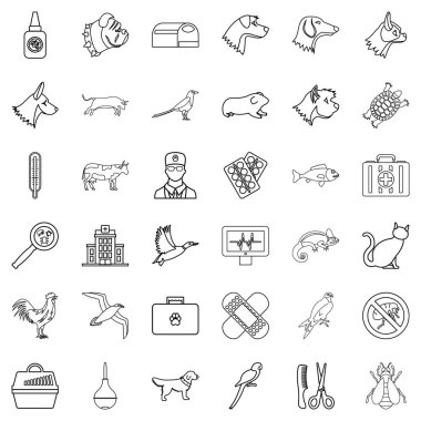 Tıp Icons set, anahat stili