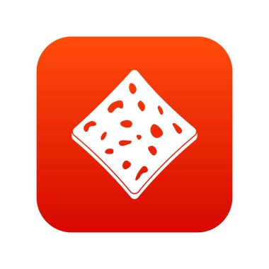 Tofu taze blok simgesi dijital kırmızı