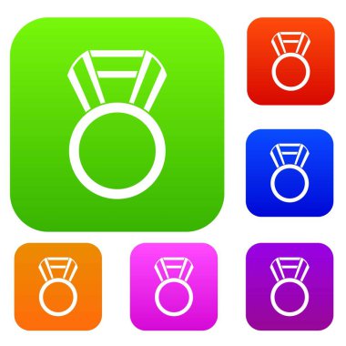 Yuvarlak madalya koleksiyonu ayarla