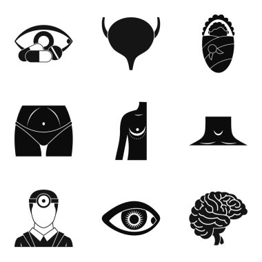 Anatomi Icons set, basit tarzı