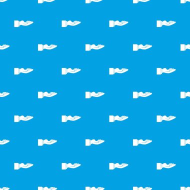 Uzanmış el jest desen kesintisiz mavi