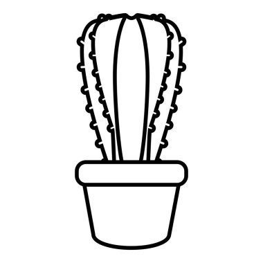 Dikdörtgen kaktüs simgesi, anahat çizgi stili
