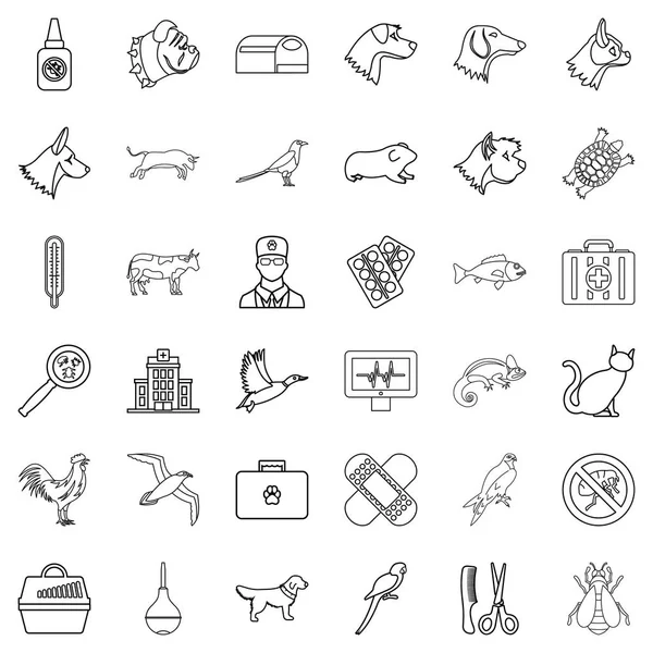 Medicine icons set, outline style — Stock Vector