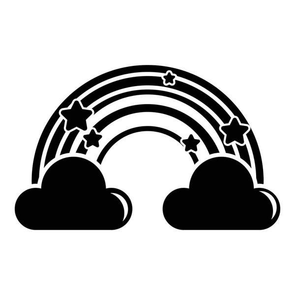 Duhová ikona cloudu, jednoduché černé styl — Stockový vektor