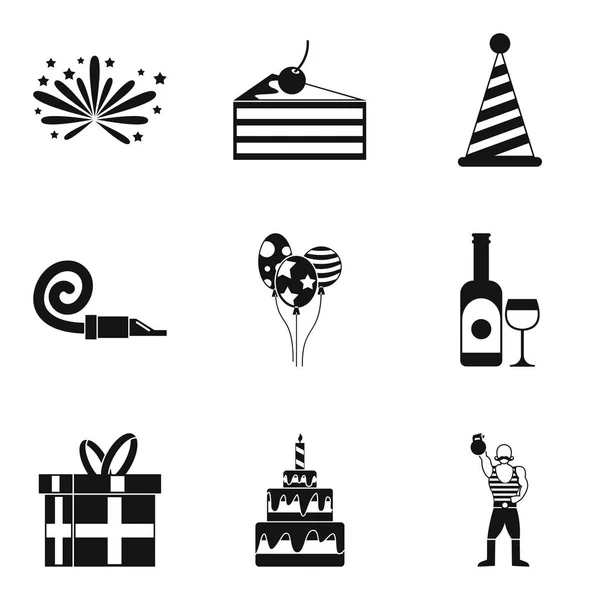Conjunto de iconos de comida festiva, estilo simple — Vector de stock