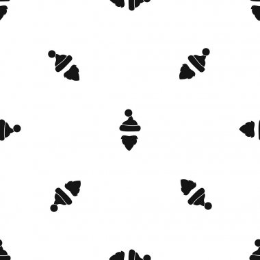 Noel Baba ve sakal desen sorunsuz siyah ponpon ile kap