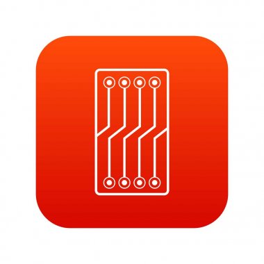 Devre kartı simgesi dijital kırmızı