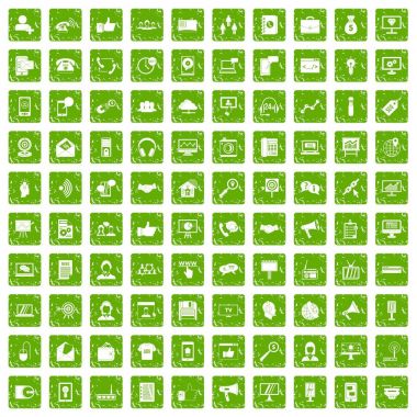 100 Resepsiyon simgeler grunge yeşil ayarlamak yardımcı olur.