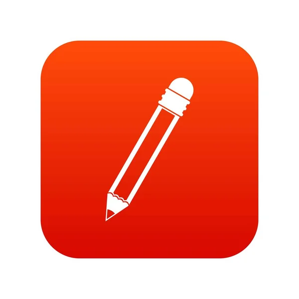 Bleistift mit Radiergummi-Symbol digital rot — Stockvektor