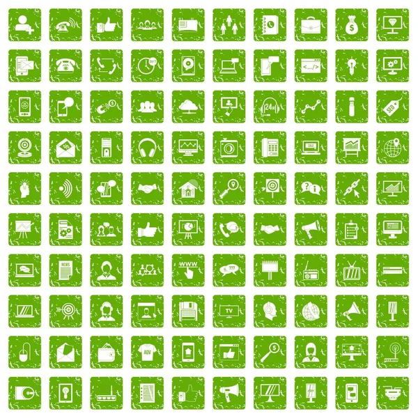 100 Resepsiyon simgeler grunge yeşil ayarlamak yardımcı olur.