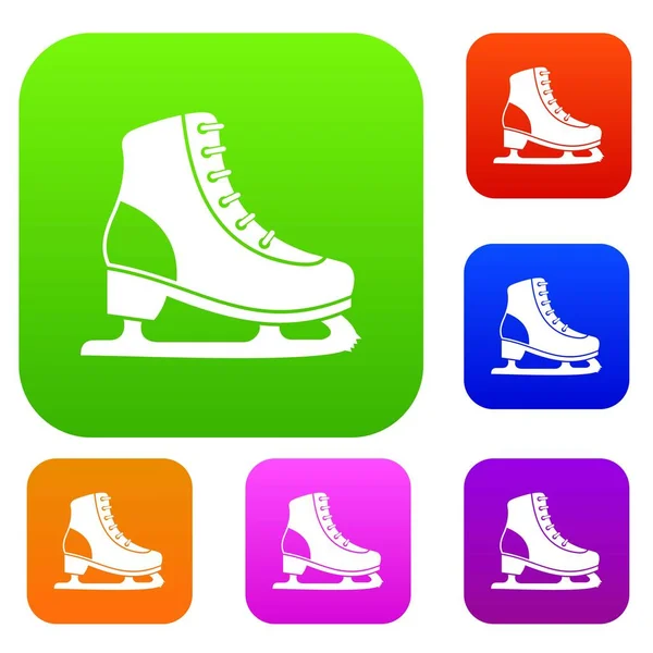 Ice skate set collection — Stock Vector