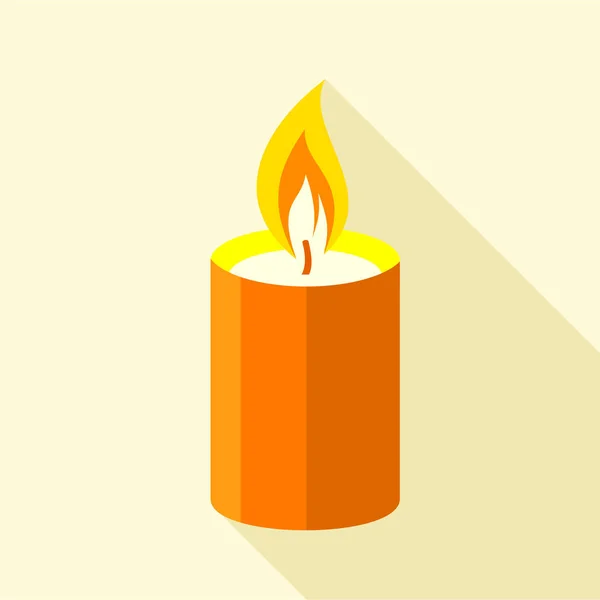 Romantische Kerze Ikone, flacher Stil — Stockvektor