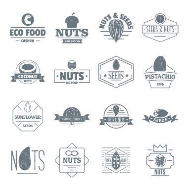 Fındık tohum logo Icons set, basit tarzı