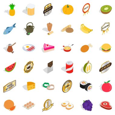 Yeme Icons set, izometrik stili