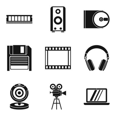 Eski teknoloji Icons set, basit tarzı
