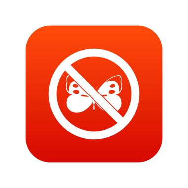 Hiç kelebek işareti simgesi dijital kırmızı