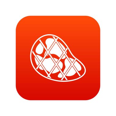 Biftek simgesi dijital kırmızı