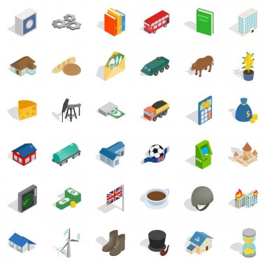 Zengin Icons set, izometrik stili