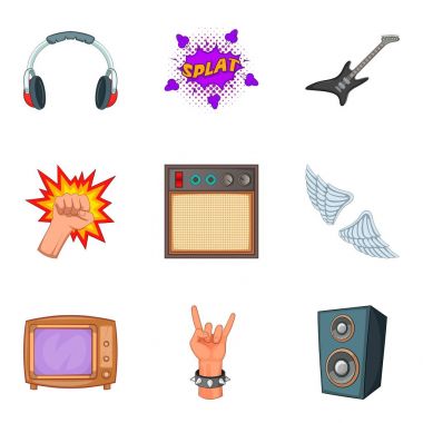 Gürültü Icons set, karikatür tarzı
