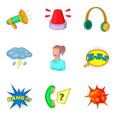 Sinir bozucu Icons set, karikatür tarzı
