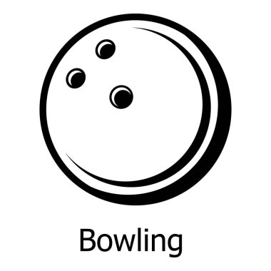 Bowling topu simgesini, basit siyah stil