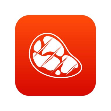 Biftek simgesi dijital kırmızı