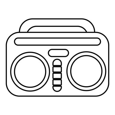 Vintage boombox simgesi, anahat stili