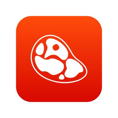 Biftek simgesi dijital kırmızı