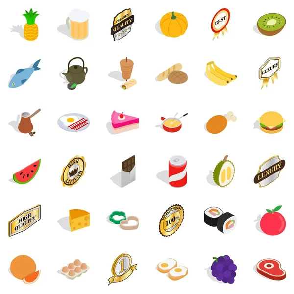 Yeme Icons set, izometrik stili
