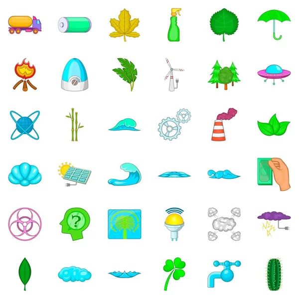 Doğa Icons set, karikatür tarzı