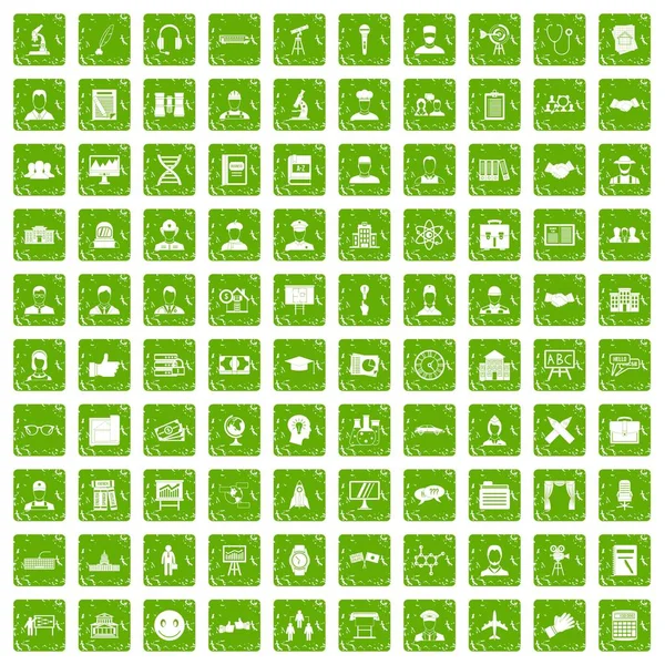 100 akıllı simgeler grunge yeşil ayarla